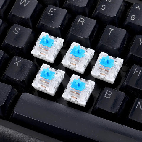50 Pack Blue 3 Pin Mechanical Keyboard Switches With Dope Clicky Feel Replacement Keys For DIY Keyboard Builds Durable Plastic Shell Copper Contacts And Steel Springs For Smooth Reliable Performance, blue switches on keyboard