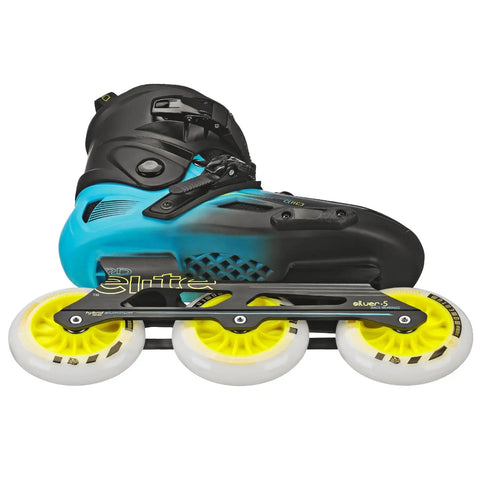 Elite Alpha 110mm 3 Wheel Inline Skates For Recreational Fitness with aluminum frame and racing wheels, side view