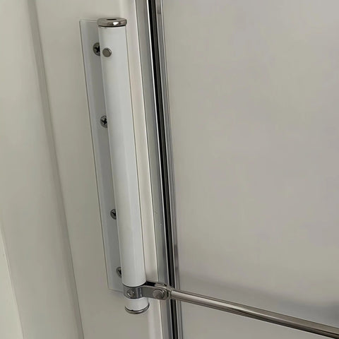 Automatic Door Closer For Lightweight Doors Under 100 Lbs With 150 Degree Spring Hinges, Adjustable Catch Speed, installed on door