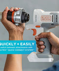 20V Max Matrix Cordless Drill And Driver Kit With Quick Connect System in use for fast head changes in a home project setting