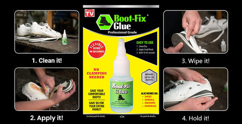 No-Fuss Shoe Glue For Boots And Shoes - Professional Grade Repair Adhesive With Instant Bond, Clear Drying, shoe repair steps