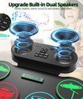 Roll Up 9 Pad MIDI Electronic Drum Set With Headphone Jack Built In Dual Speakers, child using kit, close-up of speakers