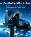 Rock Solid Outdoor EV Charger Cover Waterproof Metal Enclosure Wall Or Pedestal Setup With Combo Lock Security All Weather Electric Vehicle Station Shield, showing dual-row ventilation for efficient cooling.
