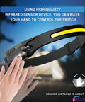 Rechargeable Headlamp With Motion Sensor, Beastly Bright 1200 Lumens, hands activating waterproof camping light