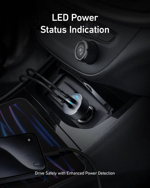 USB C Car Charger With 40W Dual Ports Fast Charge PowerIQ 3.0 Type C Power Delivery installed in car dashboard