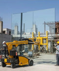 Heavy Duty Electric Vacuum Lifter With Beast Mode Suction Grip For Glass And Tile Panels Smooth Operator lifting large glass panel.
