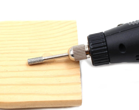 Diamond Coated Cylindrical Grinding Mounted Points Set With 1/8 Inch Shank And 4 mm Head 10 Pc Rotary Tool Burrs For Quick Shaping, Grinding And Finishing Glass Ceramic Tile Metal Wood Plastic And More