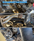 Top Tier 7PK2118 Engine Serpentine Drive Belt view showing smooth belt fit for Toyota Tacoma and Range Rover V8.