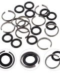 Impact Wrench O Ring and Retaining Ring Kit 30 Sets Durable Black Iron and Rubber Construction for Easy Installations Fits Most Electric and Pneumatic Wrenches Ideal Garage Power Tool Repair Kit, 1/2 in rings