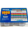 Massive 1000 Piece Resistor Kit With 25 Values From 1 Ohm To 1 M Ohm, 1 Percent Tolerance, One Half Watt Metal Film Resistors box
