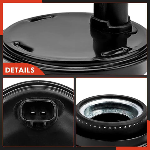 Set Of Two Rear ABS Wheel Speed Sensors For Toyota Camry Highlander Avalon Solara And Lexus ES showing detailed connector and black finish.