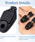 50 Pcs Zipper Pull Tabs And Cord Ends Kit For Paracord, Parachute Cord, Shoelace Tips, black plastic close-up