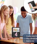 Classroom Table Numbers 1 Through 10 With Stands Group Cards For Easy Teacher Management Back To School Decor, table number 4 in focus
