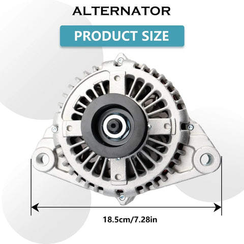 Front view of Alternator Replacement Kit For 2006 To 2012 V6 SUVs And Minivans Including Sorento Sedona Borrego Veracruz, 18.5cm size