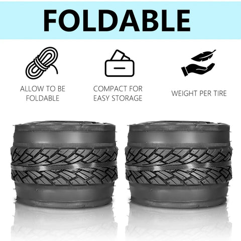 Two Pack 700x35C Foldable Road Bike Tires With Inner Tubes, Repair Kit, Rim Strips And Tire Levers Schrader Valve, compact fold view
