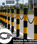 Black Plastic Chain Links Kit 3 Ft Long 6mm Links With 5 S Hooks For Barriers Crowd Control Parking Fences Gates Concerts And Decor Durable Outdoor Chain For Weatherproof Use used as road barriers