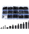 320Pcs M3 Nylon Hex Spacer Standoff Kit With Male And Female Threaded Pillars, Nuts, Screws For PCBs And Motherboards, Black