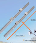 Beefed-Up SBR20 Linear Rail Kit 3000mm Set With Four 1500mm Rails, Eight SBR20UU Bearing Blocks, Dowel Pins, Adjustment Handles