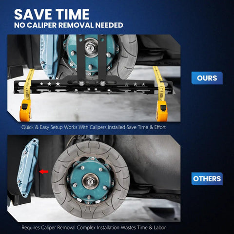 Lock That Factory Straight Look With This Pretty Solid Knock Down Wheel Alignment Kit Featuring Removable Toe Plates Center Bar And Dual Measuring Tapes For No Sweat Front End Camber Adjustments In Matte Black