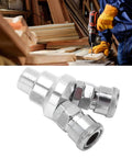 2 Way Hose Splitter Carbon Steel G1 Half Thread Manifold Block Splitter for Pneumatic Air Compressor Fitting