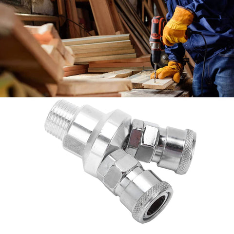 2 Way Hose Splitter Carbon Steel G1 Half Thread Manifold Block Splitter for Pneumatic Air Compressor Fitting