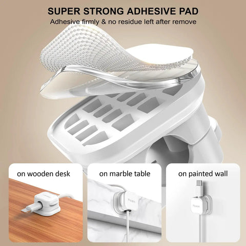 Magnetic Cable Clip Organizer Pack for Car Desk Nightstand and Wall Mount Adhesive Cord Holder