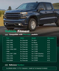 Pickup truck on road with Chevy 105Amp High Output Alternator Replacement For Chevrolet Tahoe Suburban Blazer Astro Express Vans C1500 C2500 C3500 K1500 K2500 K3500 12V CW S6 Pulley Direct Fit Easy Install compatibility chart
