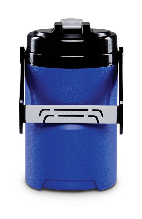 Half-Gallon Pro Blue Beverage Cooler With Secure Flip Cap, Wide Mouth For Easy Pouring And Fast Chug, Easy-Grip Lid
