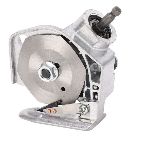 Stainless Steel Drill Attachment For Sheet Metal Cutting And DIY Craft Projects showing cutting blade and drill shaft connection