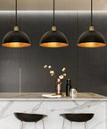 Boss Black And Gold Leaf Pendant Light With Handcrafted Metal Shade Vintage Ceiling Fixture for kitchen bar setting