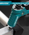 One-Handed Pop Rivet Gun Kit With 200 Rivets, 4 Drill Bits, And 4 Tool-Free Interchangeable Heads, Pro Grade Heavy-Duty Ergonomic Aluminum