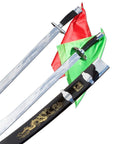 Ultra Lightweight Twin Broadsword For Wushu Kung Fu Training Dope Chrome Plated Blade, 26 Inch Blade, Wooden Dragon Scabbard