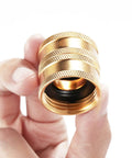 Dual Swivel Garden Hose Adapter Female To Female Connector Brass Heavy Duty 2 Pack No Fuss Corrosion Resistant Hose Fittings For Quick Tool Free Joins And Smooth Flow Watering, brass threaded close-up