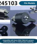 Image of Upgraded 245103 Prime Spray Valve Kit with Drain Valve for airless paint sprayers, compatible with Graco 5900 7900 833 series models.