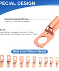 Heavy Duty Copper Wire Lugs And Heat Shrink Kit showing SC35-10 copper lug, special inspection window, includes 260 pcs lugs