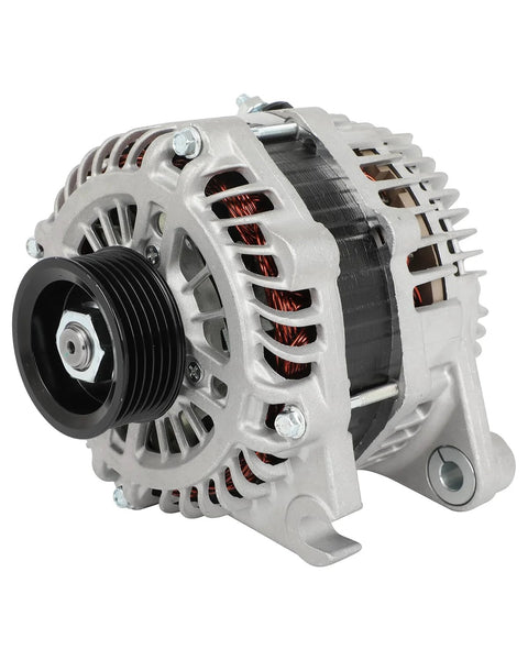 110 Amp 12 Volt Alternator Replacement Drop In For Mazda 6 2009 To 2013 3.7L And Mazda CX 9 2007 To 2015 3.5L And 3.7L With 6 Groove Pulley CW Rotation Durable Auto Electrical Part front view