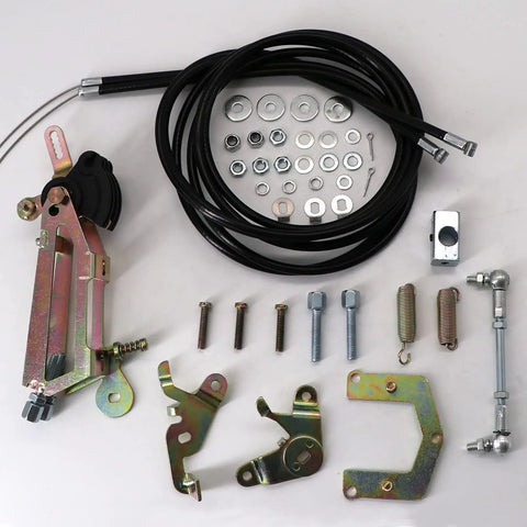 Twin Cable Throttle Linkage Kit For Side Draft DCOE 40mm 45mm Carburetors Mounting Hardware Upgrade To Boost Throttle Response And Keep Your Engine Running Smooth As Butter And Stable, black cables and metal brackets