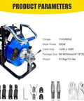 Heavy Hitter Electric Drain Cleaner Machine With 100 Foot Snake Cable detailed with features like 550W motor, cable size, and accessories.