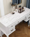 Charcoal Grey Marble Contact Paper Peel And Stick Self Adhesive Waterproof Vinyl covering desk top surface in an elegant room.