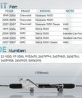 22-1000 Power Steering Rack And Pinion Plus Outer Tie Rods For Silverado 1500 And Sierra 1500 1999-2007 Compatibility Chart