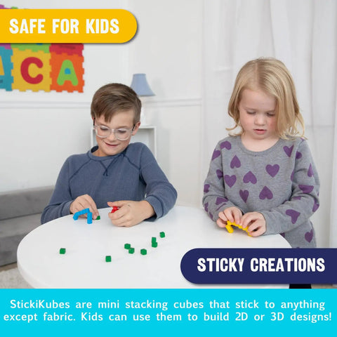 125 Pack Mini Sticky Stacking Cubes Four Color Set For STEM Hands On Building And Creative 3D Art Projects Kid Friendly Classroom And Home Decor Toy Blocks For Learning Fun. Kids building 1cm polymer cubes