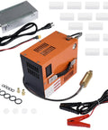 Rock Solid Heavy Duty High Pressure Portable Pcp Air Compressor Pushes Hard To 4500 Psi With Brushless Motor For Quick Tank Top Ups Runs Smooth As Oil On 12V Dc And 110V Ac Anytime with accessories and power supply.