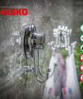 Powerful Vacuum Suction Cup Hooks Holder For Towel Robe And Loofah In Chrome Stainless Steel Rust Resistant Bathroom And Kitchen Organizer No Tools No Drilling Easy Install Boss Hold on tiled wall.