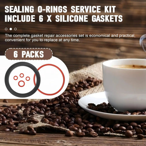 Gasket Repair Kit For Espresso Machines, Silicone O Ring Set With Boiler And Grouphead Gaskets, Replacement Seals For Classic Baby Evolution Twin Espresso Makers, Full Seal Set To Keep Your Brew On Point, 6-pack silicone rings