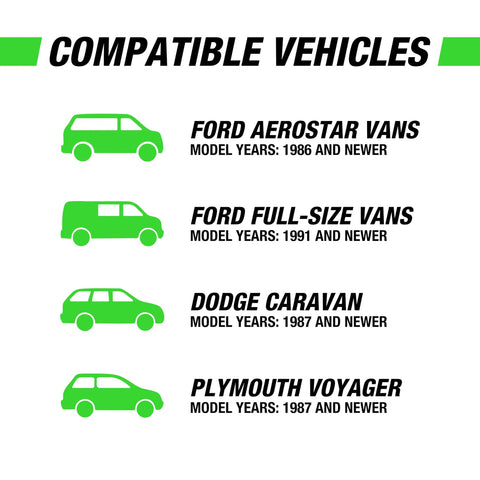 Compatible Vehicles for Heater Hose Disconnect Tool For Automotive Quick Disconnects, Ford Aerostar, Dodge Caravan, Plymouth Voyager