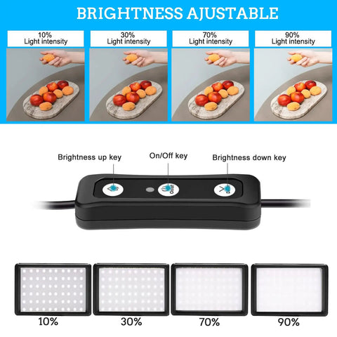 Brightness control panel for Two Pack Dimmable USB LED Video Lights 5600K With Adjustable Brightness And 180-Degree Tilt in use