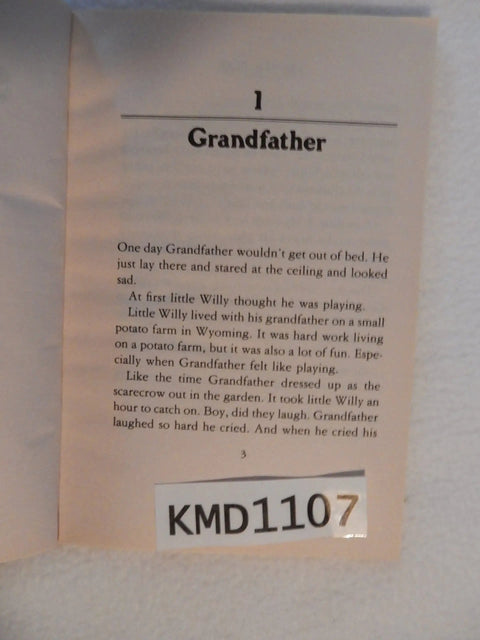 Page from 'Dogged Dash For The Farm' showing chapter 1 titled 'Grandfather' with text about Willy's life on a potato farm.