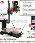 Heavy Duty 5800ACNC Inch Version NexGen Milling Machine Ready For CNC Pros And Hobbyists With Package A on display