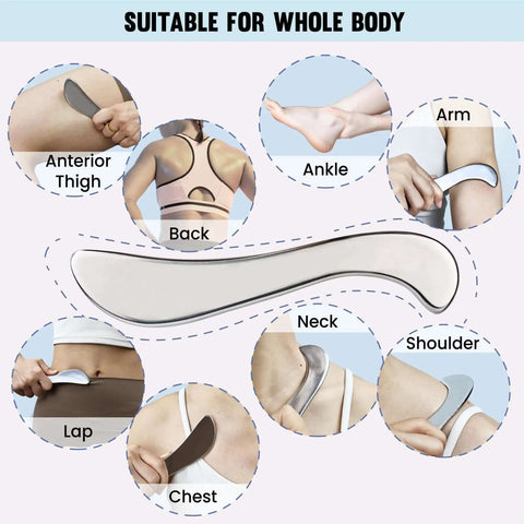 Stainless Steel Guasha Tool For Body Massage And Deep Tissue Myofascial Release Physical Therapy Scraping Tool For Pain Relief use guide