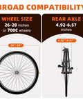 Indoor Bike Trainer Stand With Magnetic Resistance For Home Rides Fits 26 To 28 Inch And 700C Wheels wheel size and axle